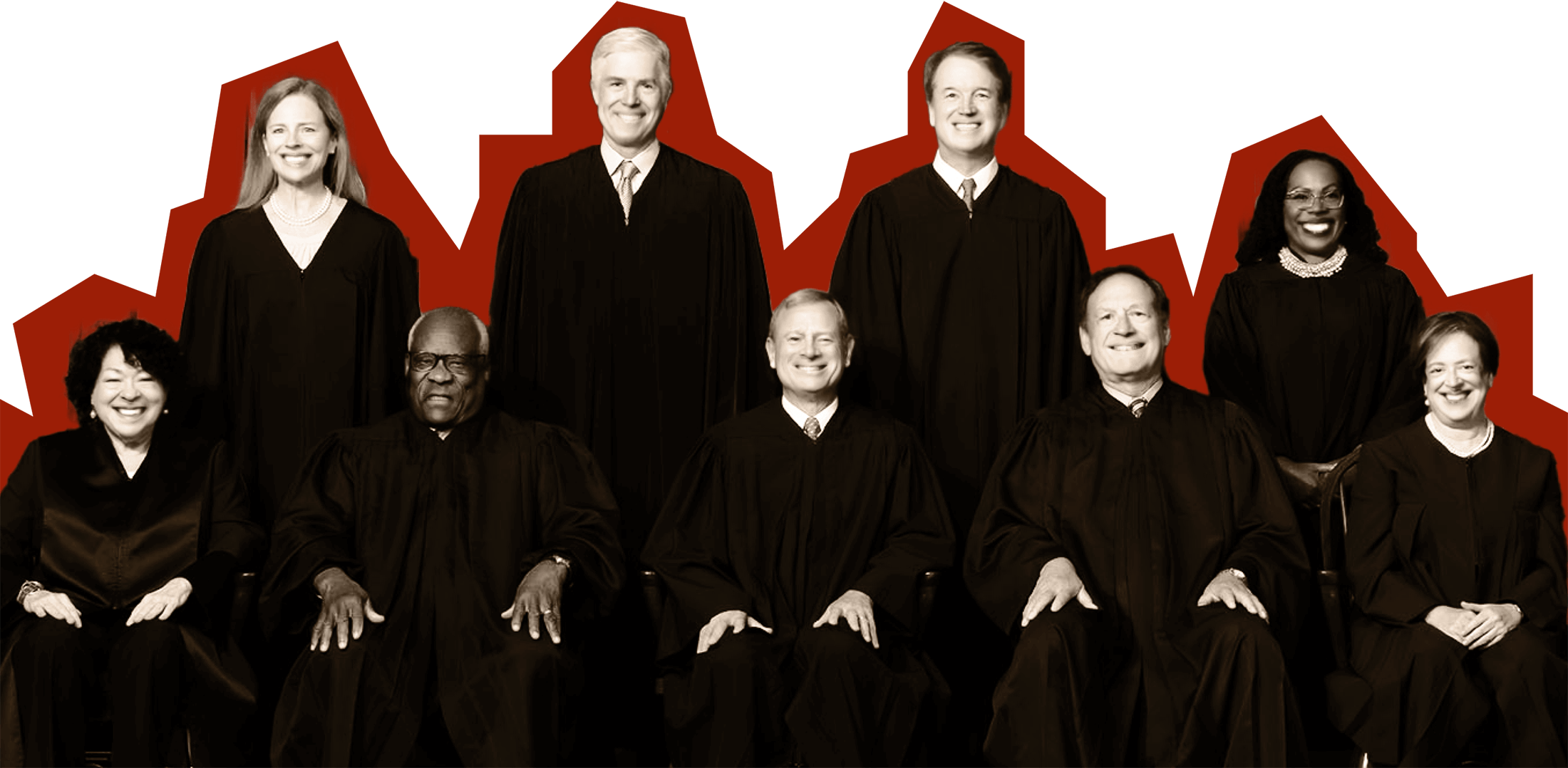 All nine justices lined up