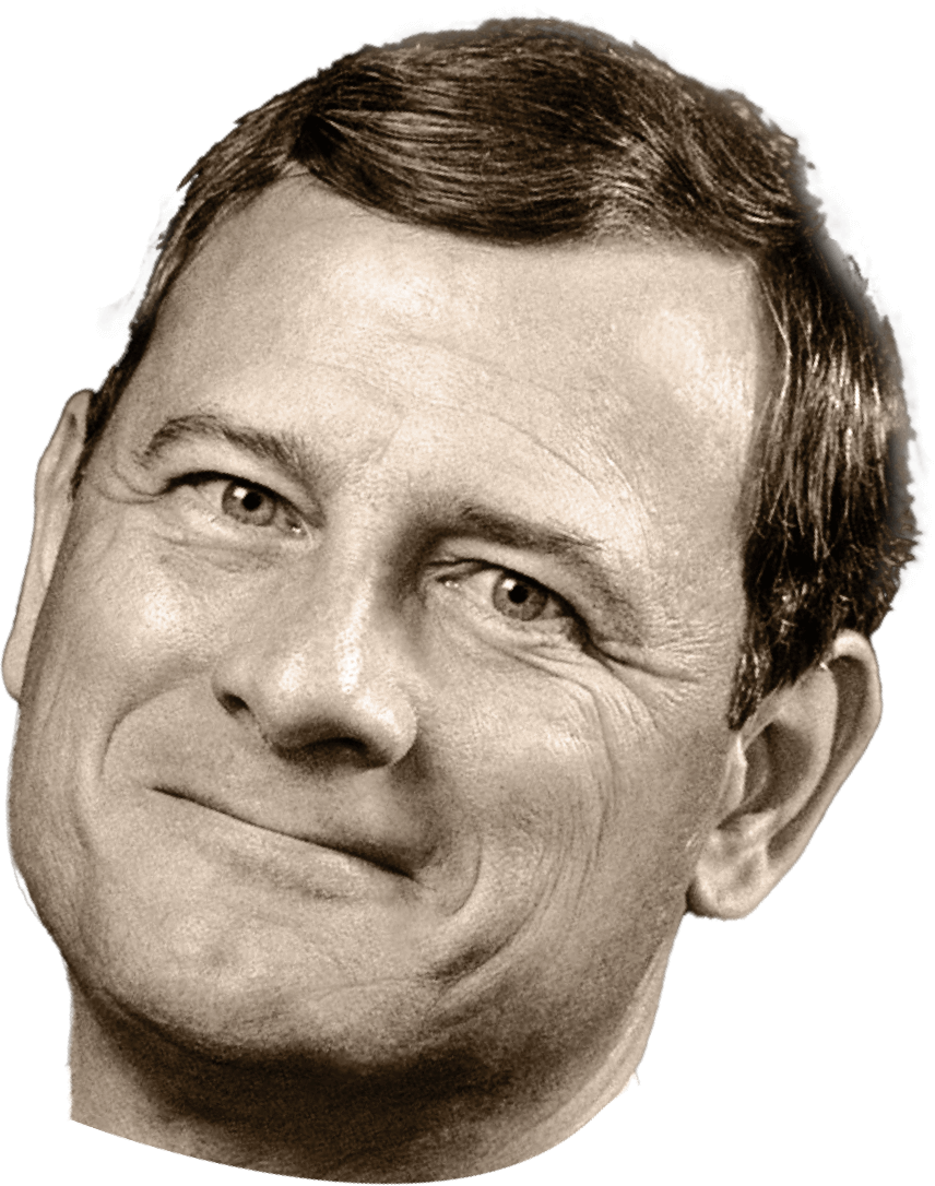 John Roberts smiling slyly